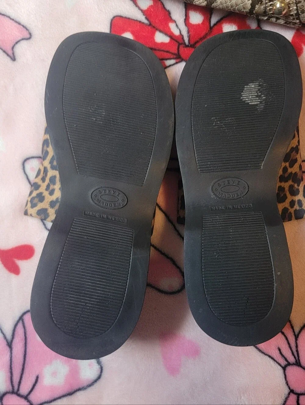 Y2k VTG Early 2000s Steve Madden Leopard Platform Slides Slip On Size 6